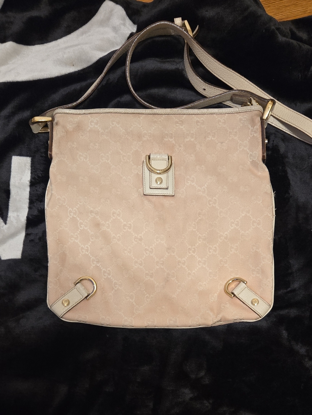 Gucci Light PINK Monogram Crossbody Bag with Gold Hardware